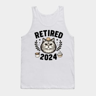 Retirement 2024: Cute Old Cat Declares Not My Problem Anymore Tank Top